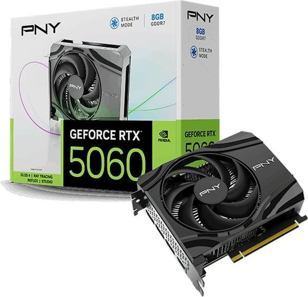 Karta graficzna PNY GeForce RTX 5060 Single Fan 8GB GDDR7 DLSS4 (VCG50608SFXPB1)