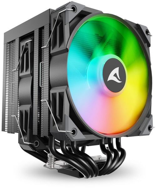 Chłodzenie CPU Sharkoon Sharkoon A60 RGB Procesor Chłodnica powietrza 12 cm Czarny 1 szt.