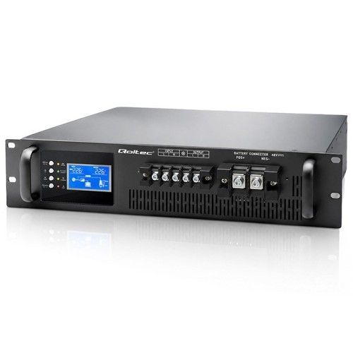 Qoltec Zasilacz awaryjny UPS Pure Sine Wave do RACK | 3kVA | 3000W | PF 1.0 | LCD | EPO | USB |...