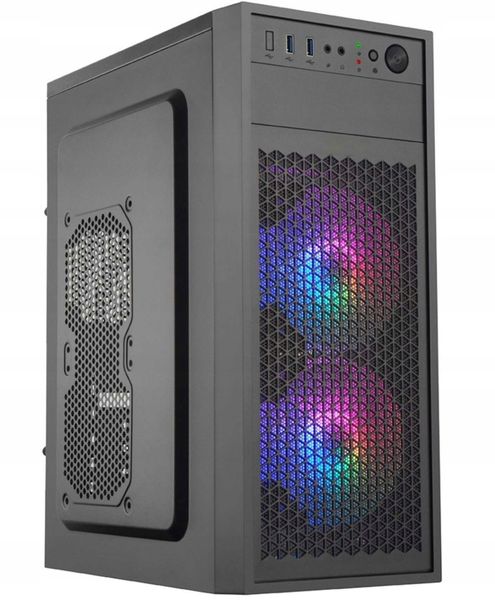 Obudowa EuroCase EUROCASE skříň ML N6-530B, ATX, 2x USB-A, 1x USB-C, 2x 120mm ARGB Fan, černá