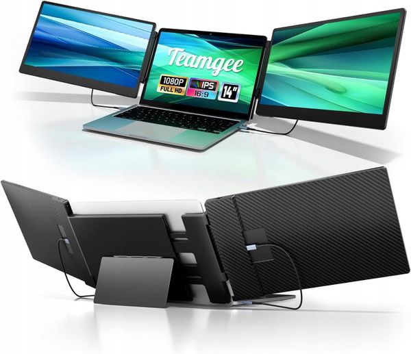 Monitor Book on Demand Ltd. domyfan S3 Przenośny monitor 14" do laptopa potrójny ekran 1080P 2024 nowy