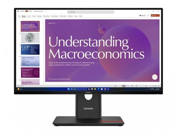 Monitor Lenovo LENOVO ThinkVision T24D-40 23.8inch 1920x1080 IPS 120Hz USB-C docking 96W Daisy Chain Speakers 2x2W EPEAT Złoty TCO10
