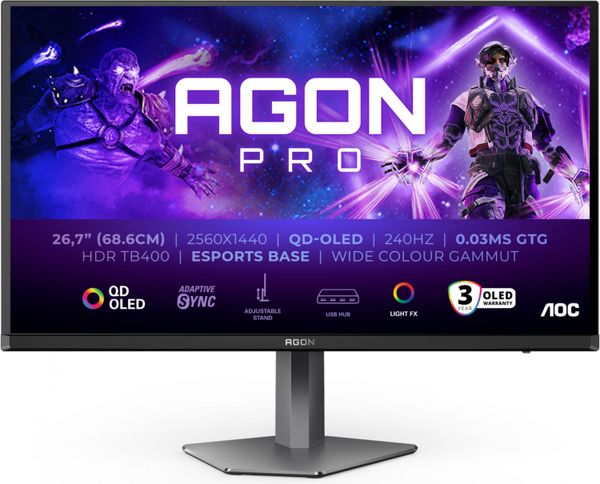 AOC AGON PRO AG276QZD2 - 240Hz | QHD | 27'' | QD OLED | 0.03ms