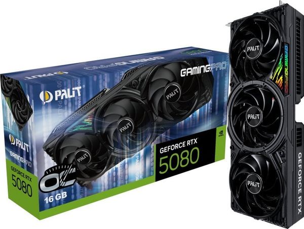 Karta graficzna Palit GeForce RTX 5080 GamingPro OC 16GB GDDR7 DLSS4 (NE75080S19T2-GB2031A)