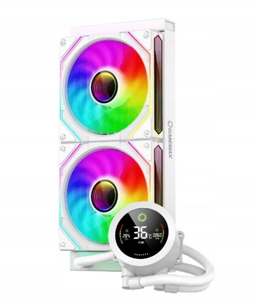 Chłodzenie wodne GameMax Gamemax CPU Liquid Cooler | ICEBURG 240 DIGITAL WH | Intel, AMD