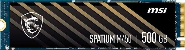 Dysk SSD MSI Spatium M450 500GB M.2 2280 PCI-E x4 Gen4 NVMe (S78-440K380-P83)