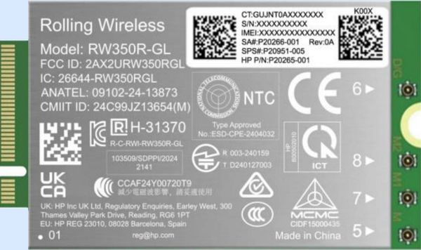 Karta sieciowa HP HP 4G LTE Modem m.2 WWAN Cat 19 Mobile Broadband Cellular (compatible with WWAN-ready EliteBook 8 X - G1i G1a - 13 14 16, Flip, ZBoo