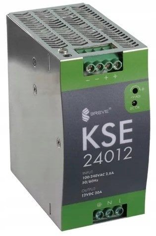 Zasilacz SilentiumPC Zasilacz impulsowy KSE 24012M 230/ 12VDC 12,5A 150W na szynę DIN, Uzas: 96-264VACVAC, Ta70, 18912-9987