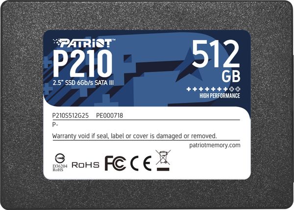 Dysk SSD Patriot P210 512GB 2.5" SATA III (P210S512G25)
