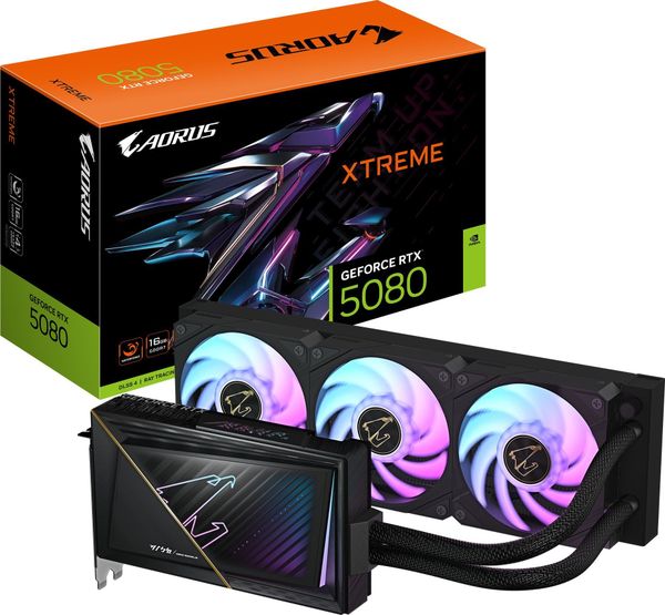 Karta graficzna Gigabyte AORUS GeForce RTX 5080 Xtreme Waterforce 16GB GDDR7 DLSS4 (GV-N5080AORUSX W-16GD)