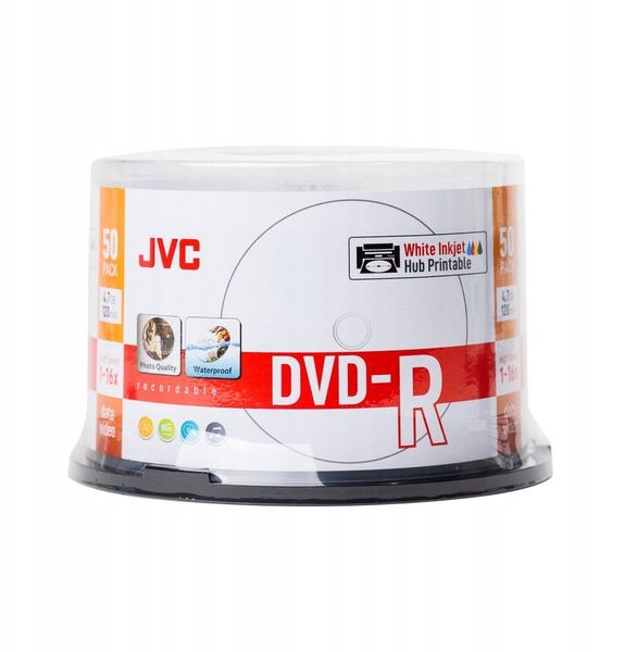 JVC DVD+R 4.7 GB 16x 50 sztuk (JVD50CPW)