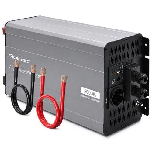 Qoltec Przetwornica napięcia Pure Sine Wave | 12V na 230V | 4000/8000W | UPS BYPASS | USB | Kom...